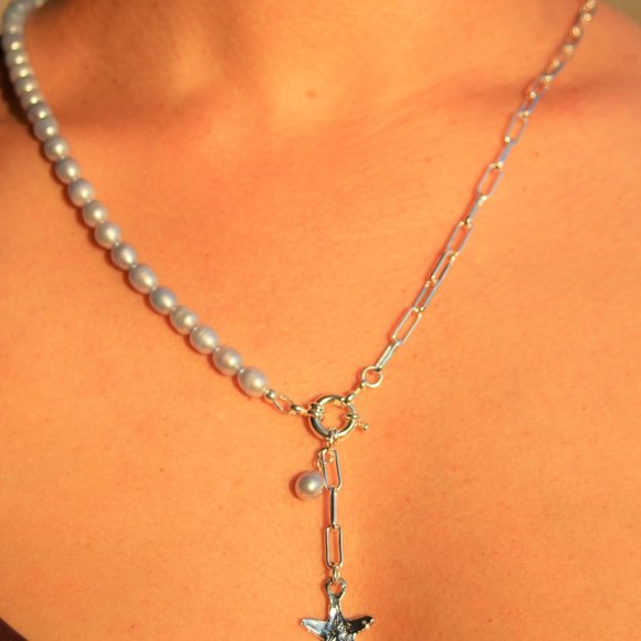 Pearls & chain necklace - Picture 2 of 2